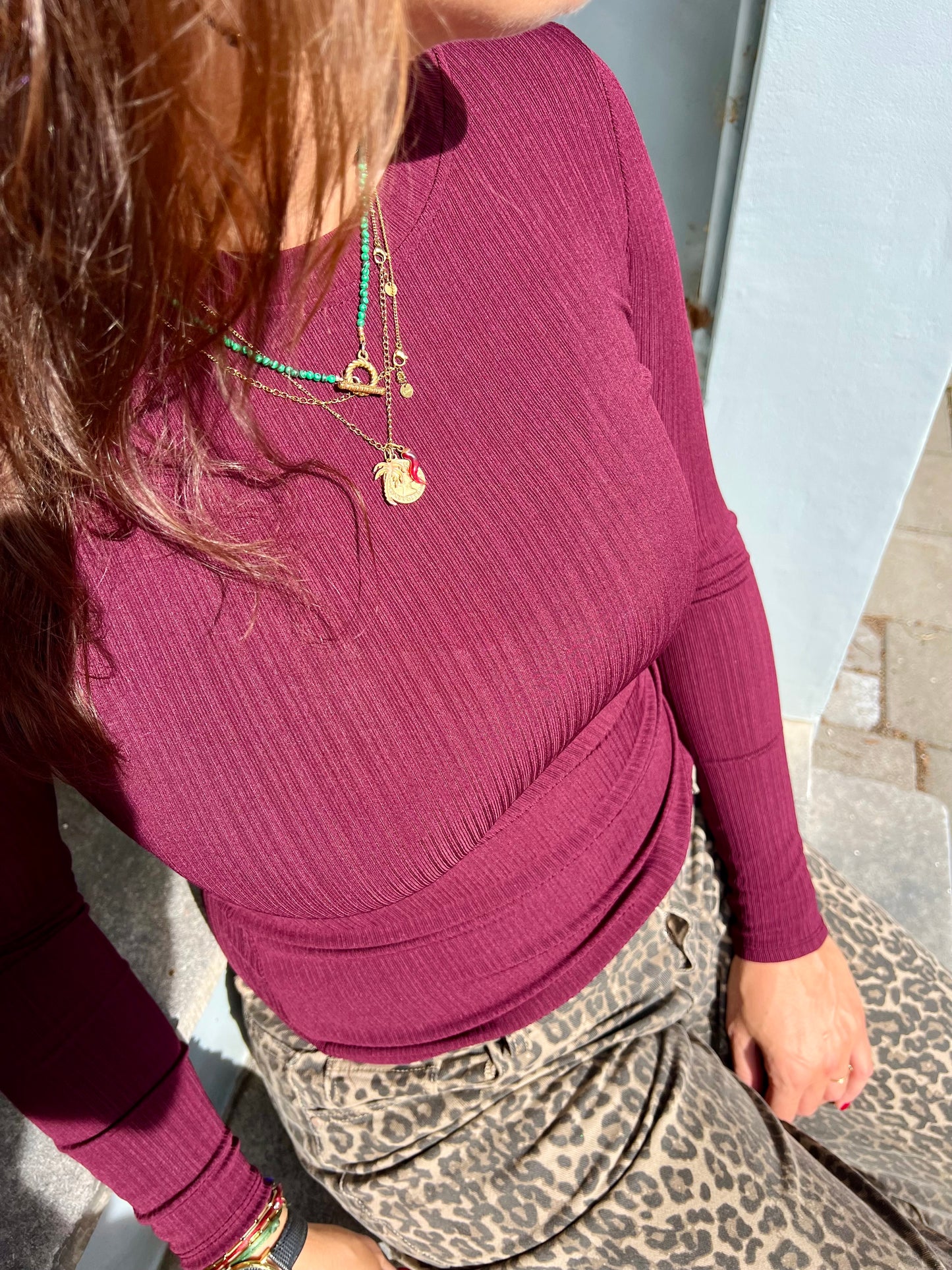Babs top bordeaux