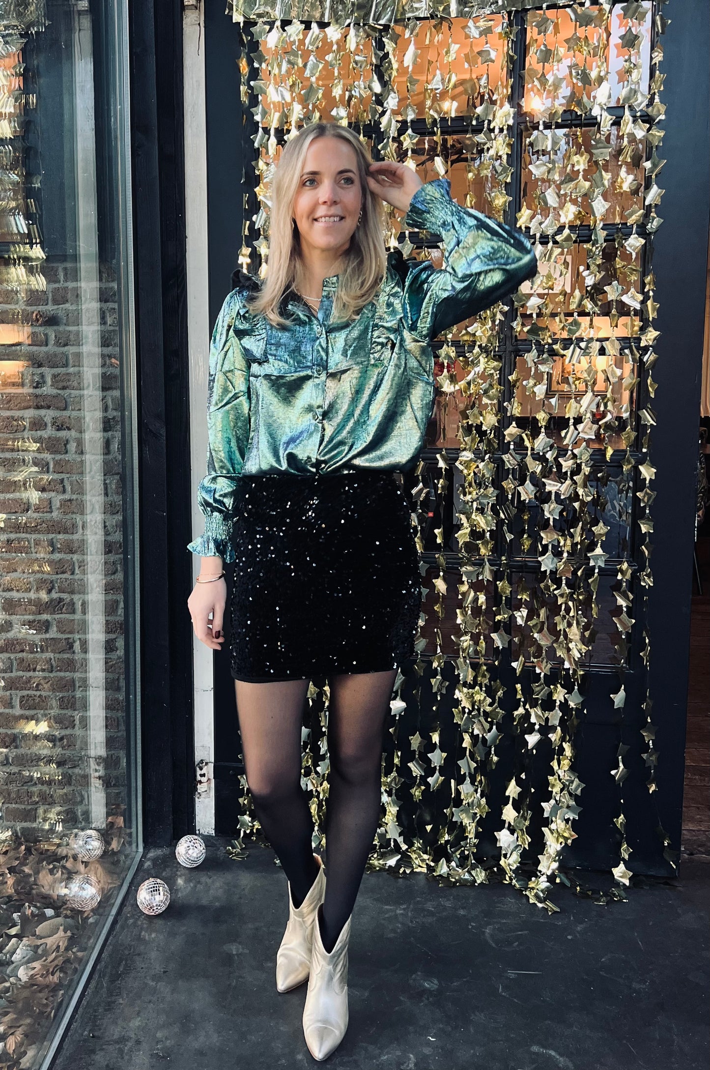 Jet blouse groen shine