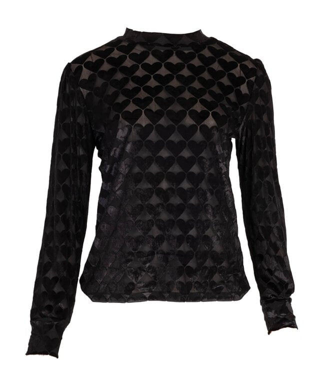 Bowie top hearts zwart