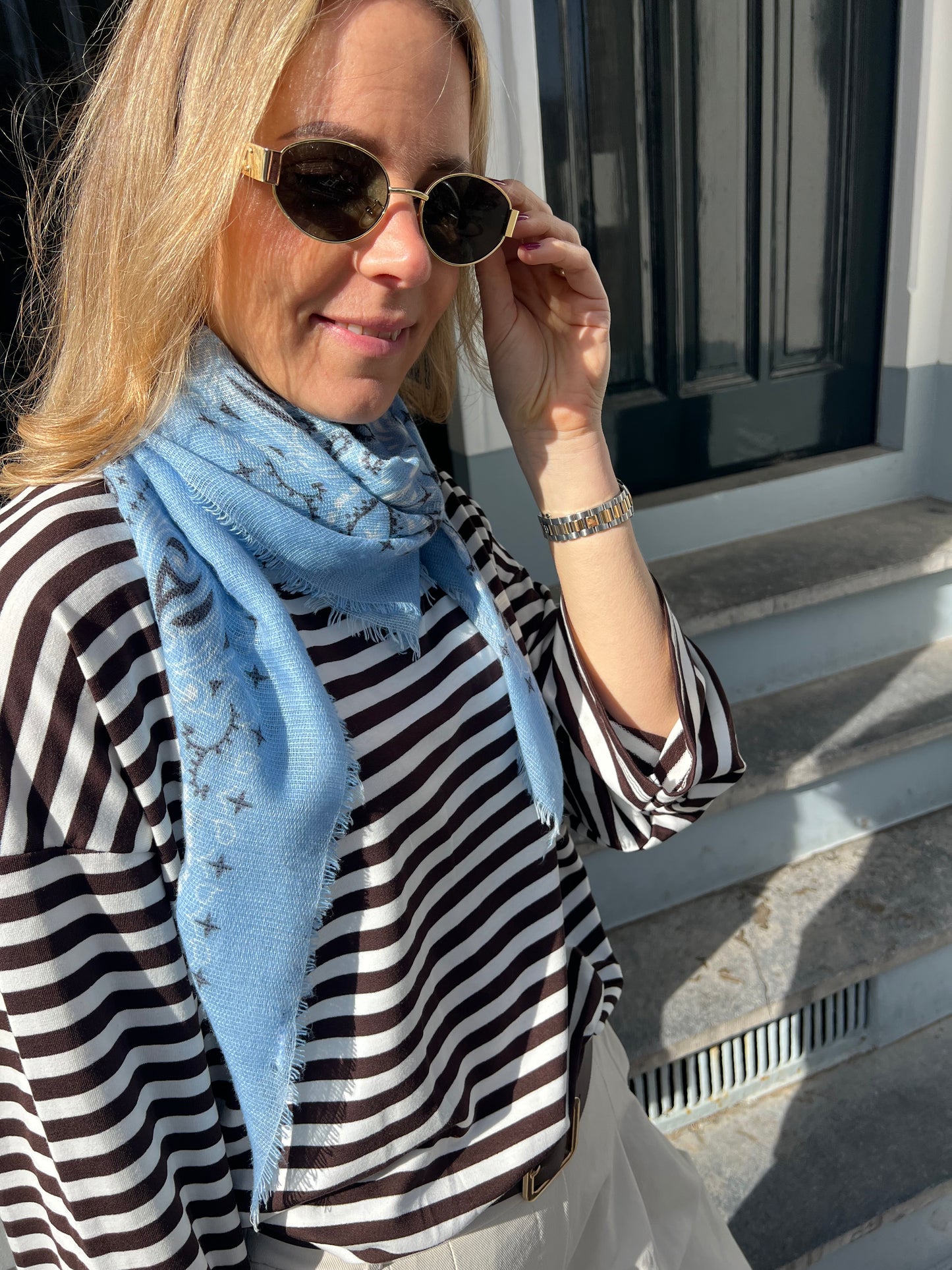 Fanny longsleeve bruin/crème