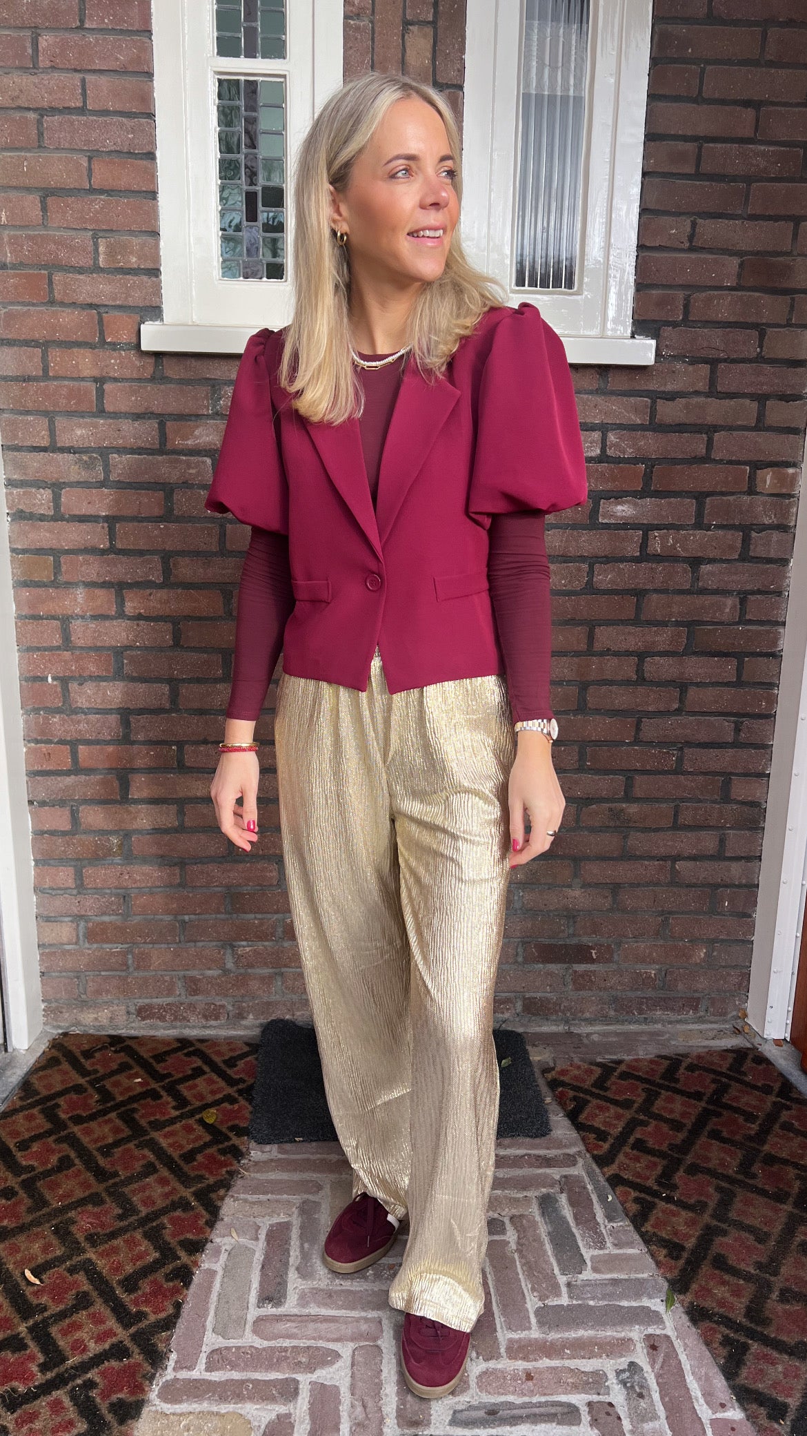 Yara blazer short sleeve bordeaux