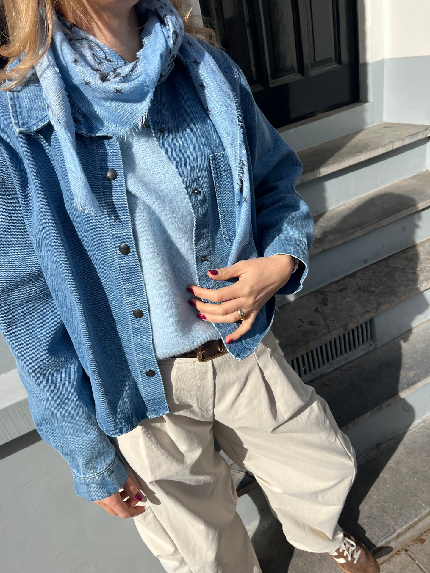 Spring knit baby blue