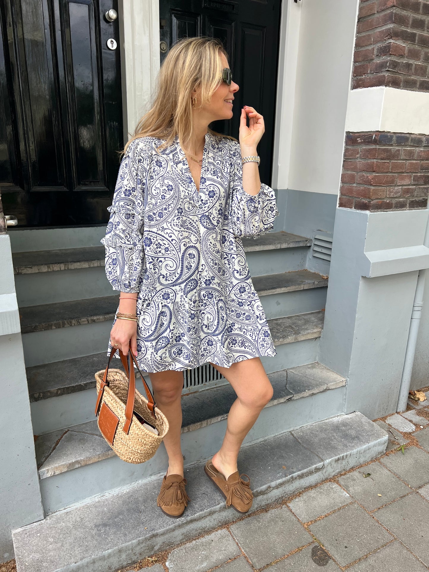 Summer dress paisley blue