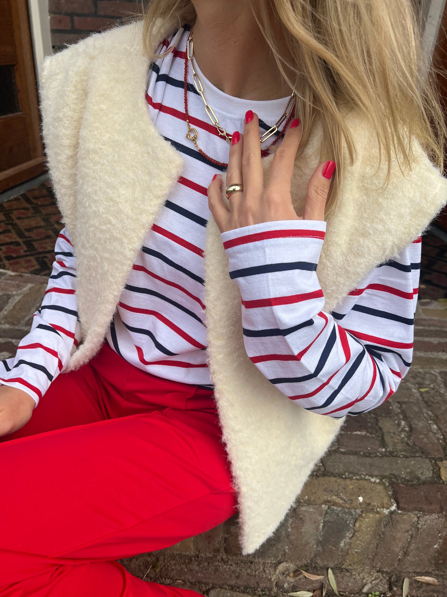 Again and again longsleeve navy/white/red stripes
