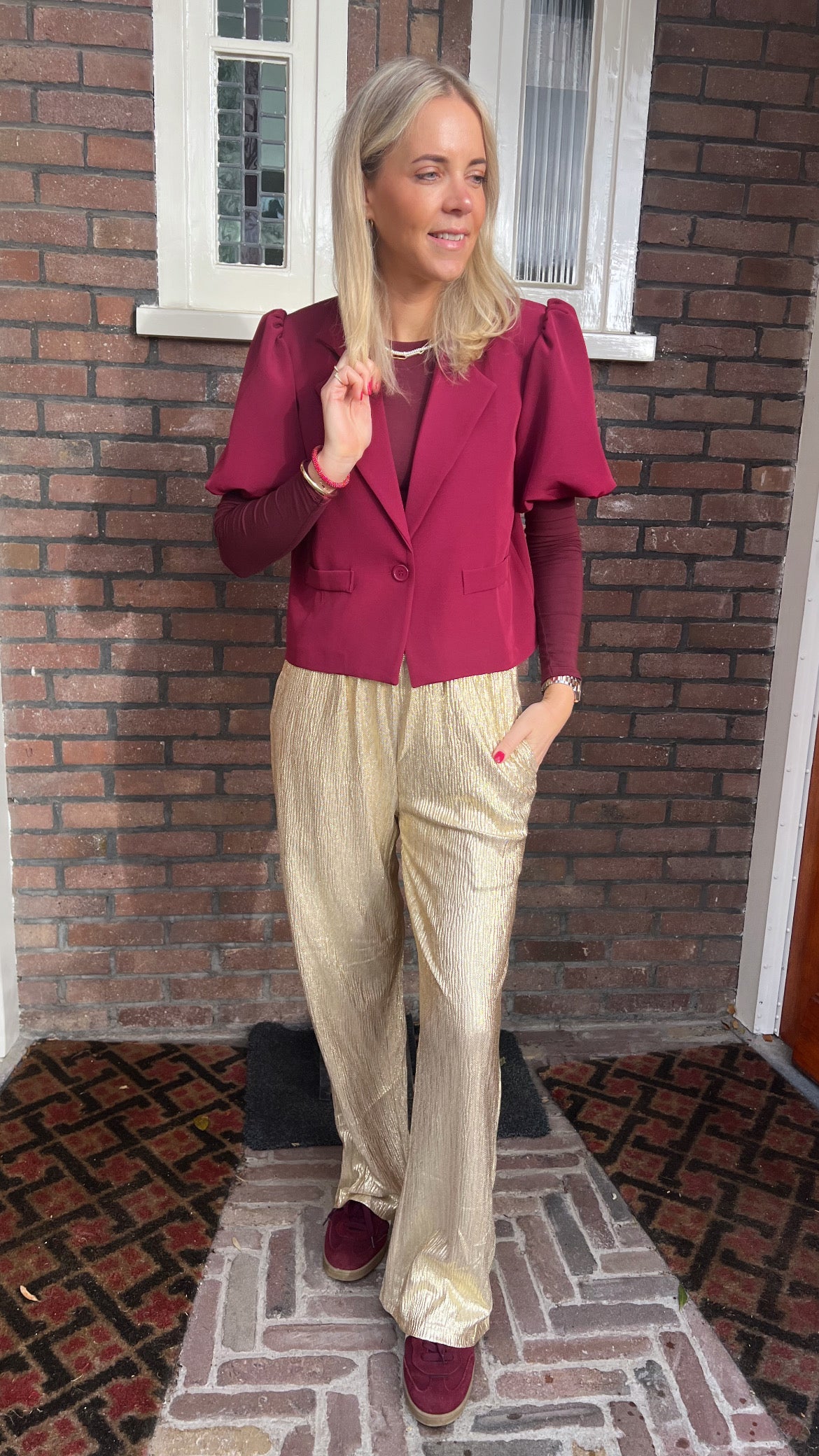 Yara blazer short sleeve bordeaux