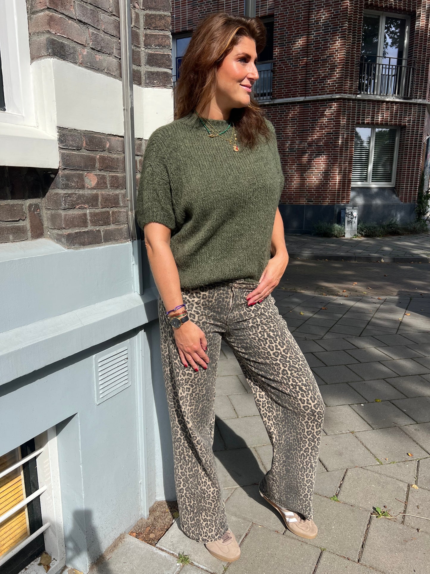 Kiki knit short sleeve army