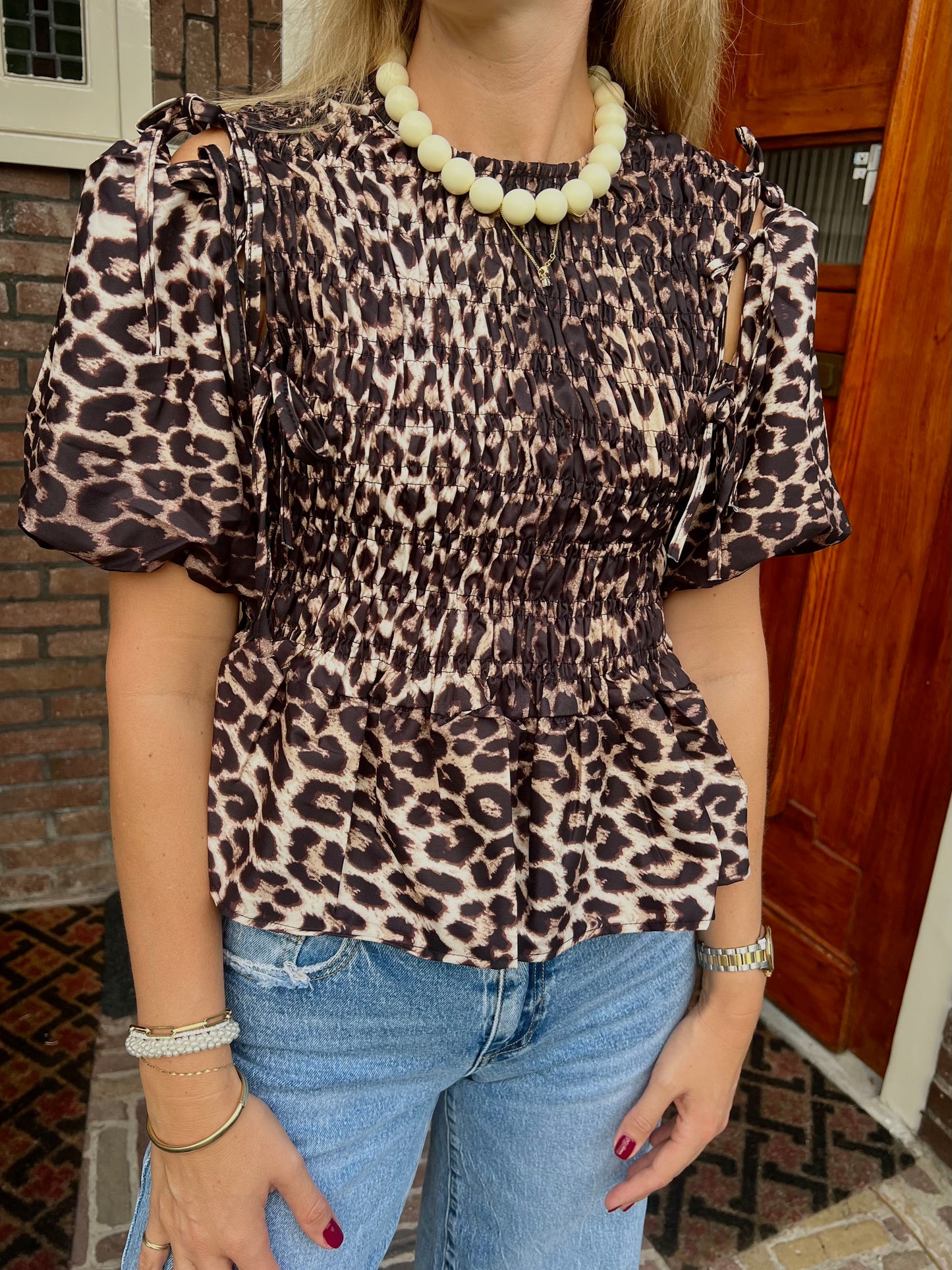 Poppy leopard top