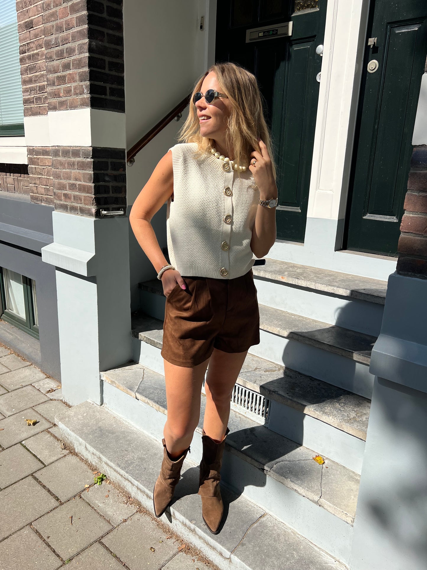 Suus suèdine short bruin