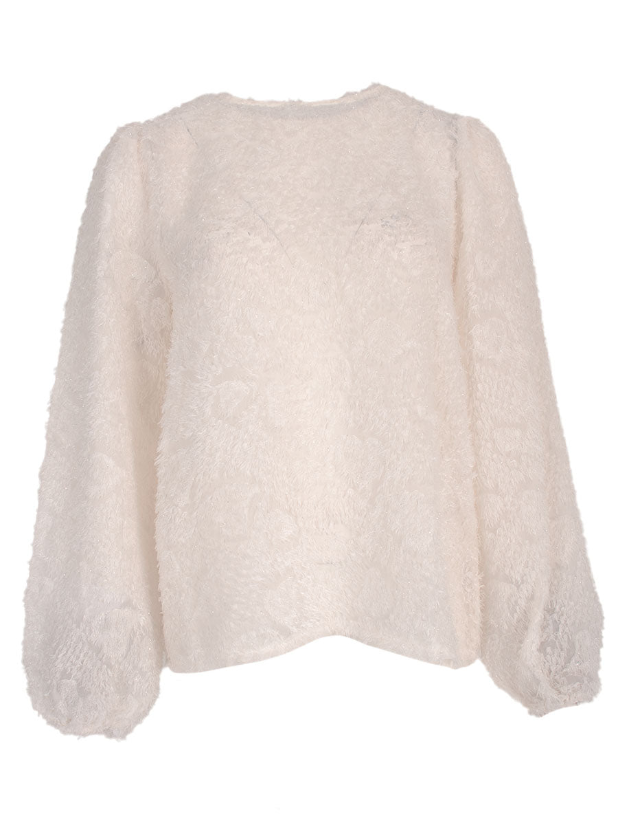 June top furry off white