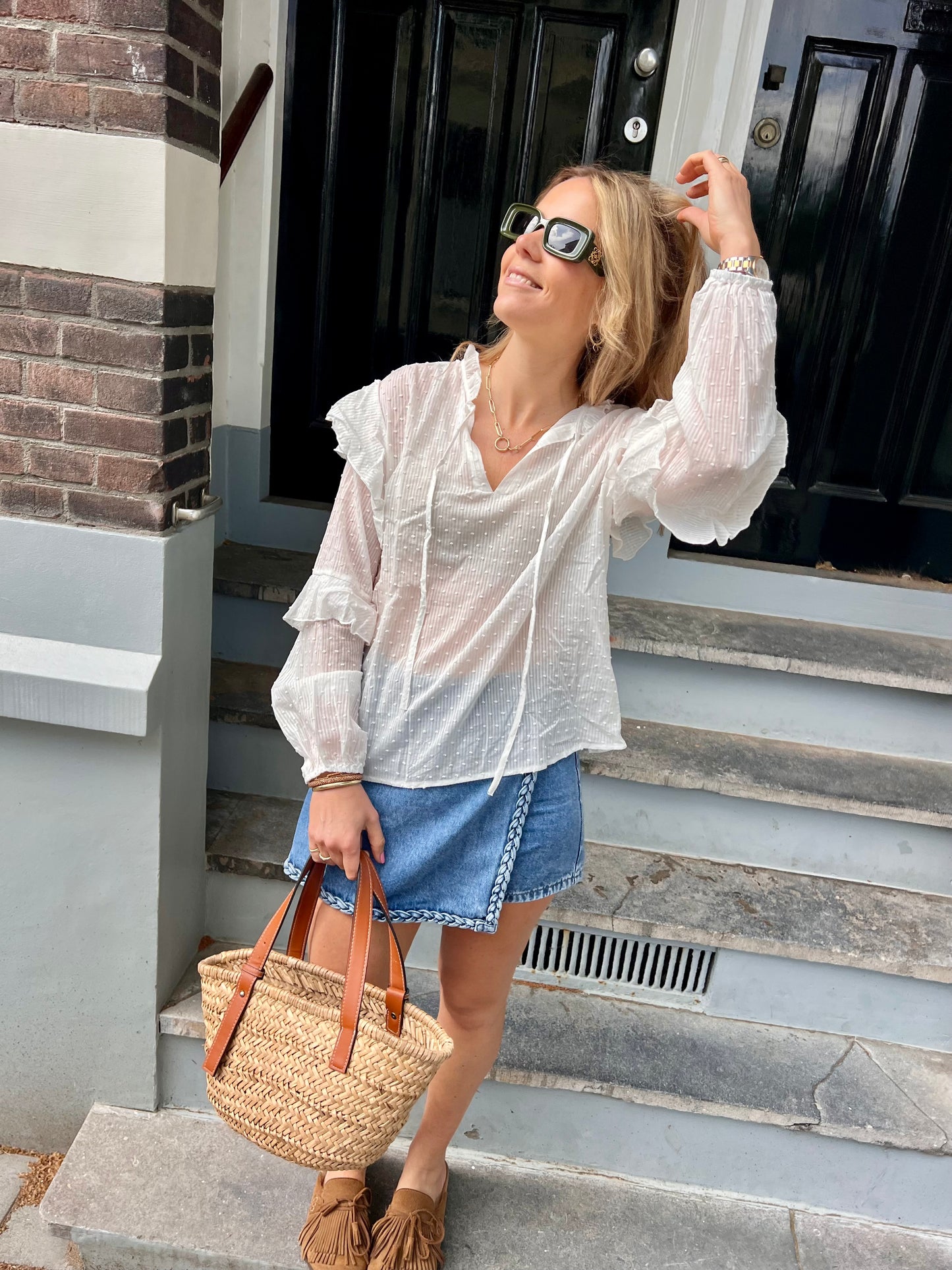 Flow ruffled blouse