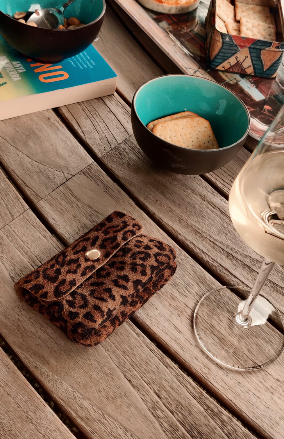 Camille wallet suède panter