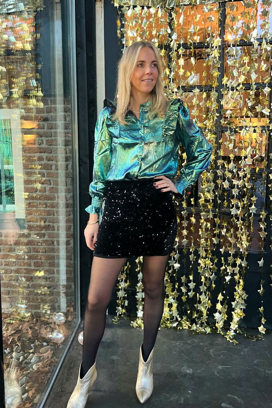 Jet blouse groen shine