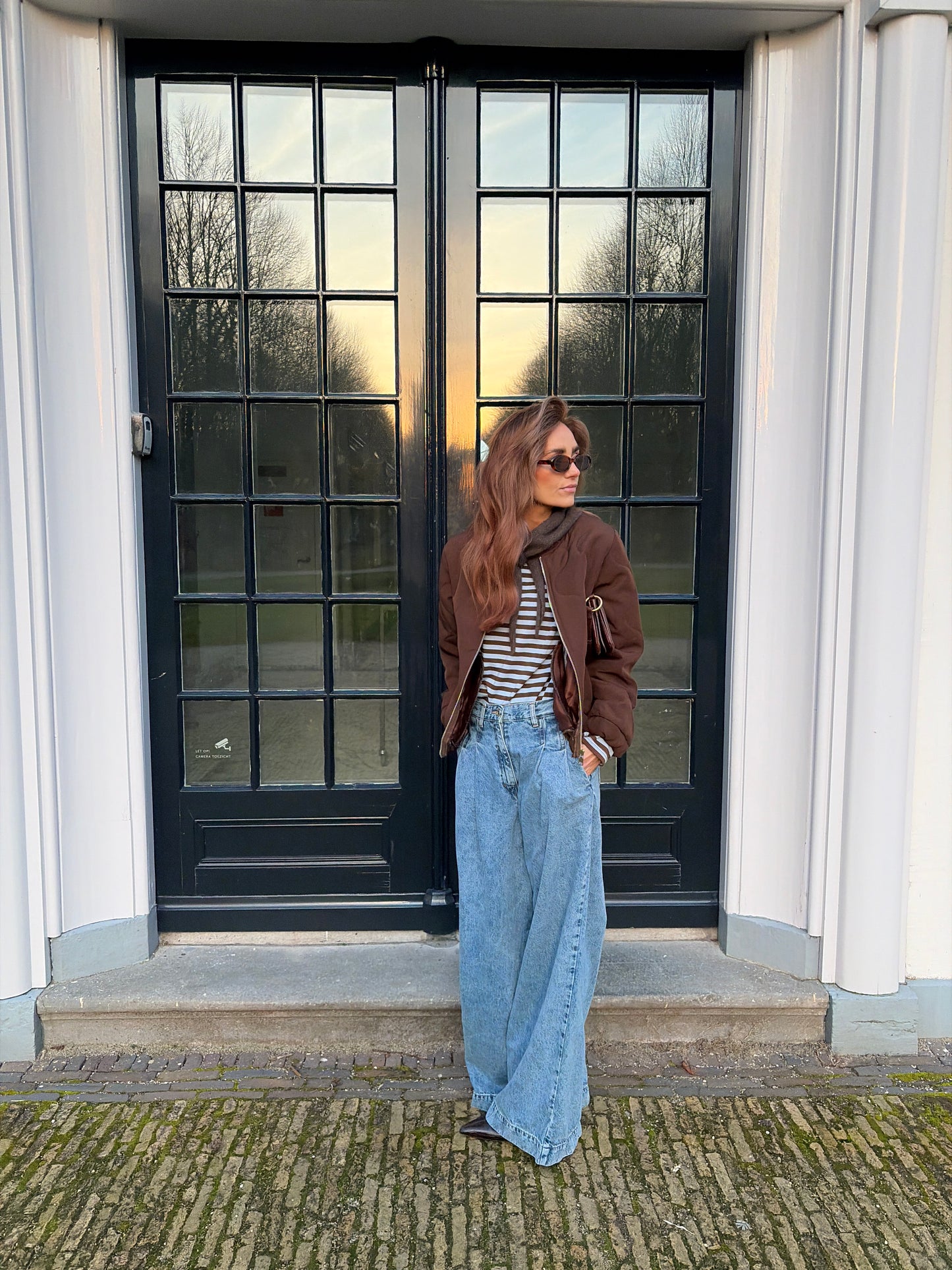 Fanny longsleeve lichtblauw/bruin