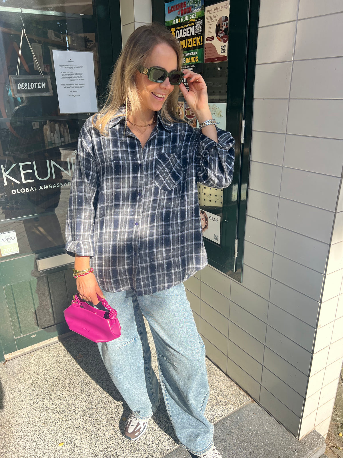 Beau blouse ruit blauw