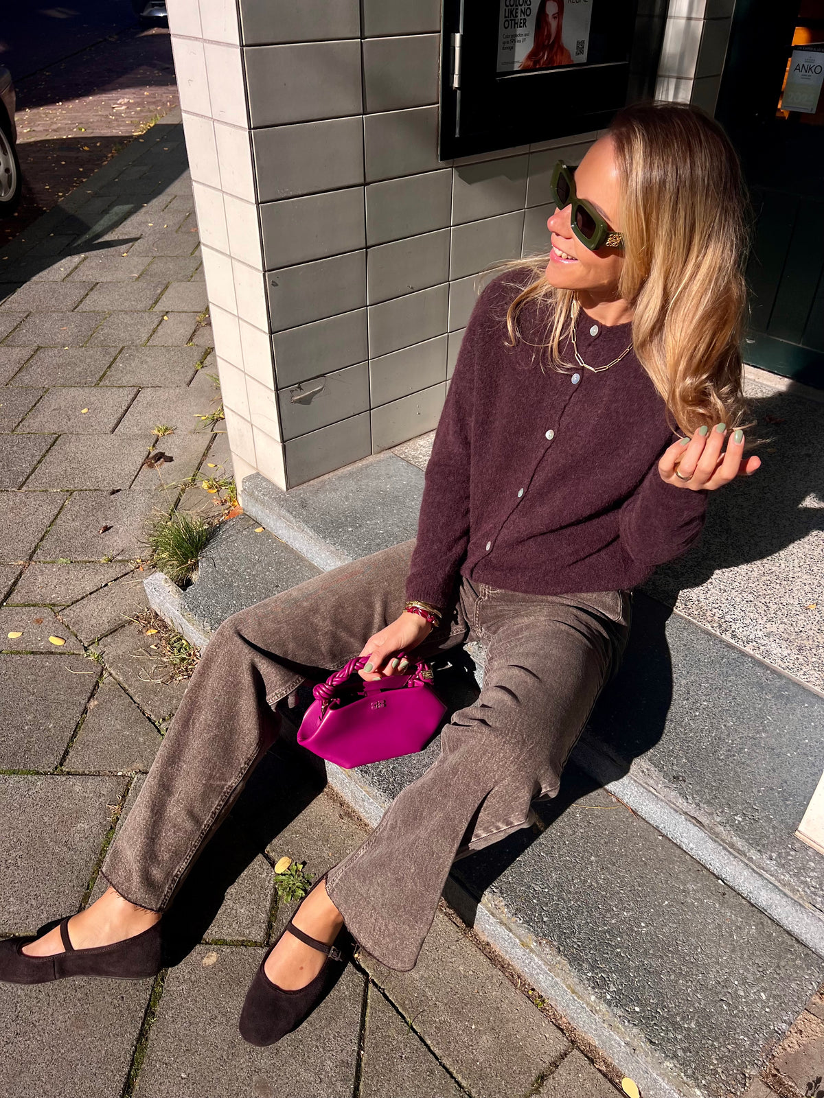Kae cardigan plum