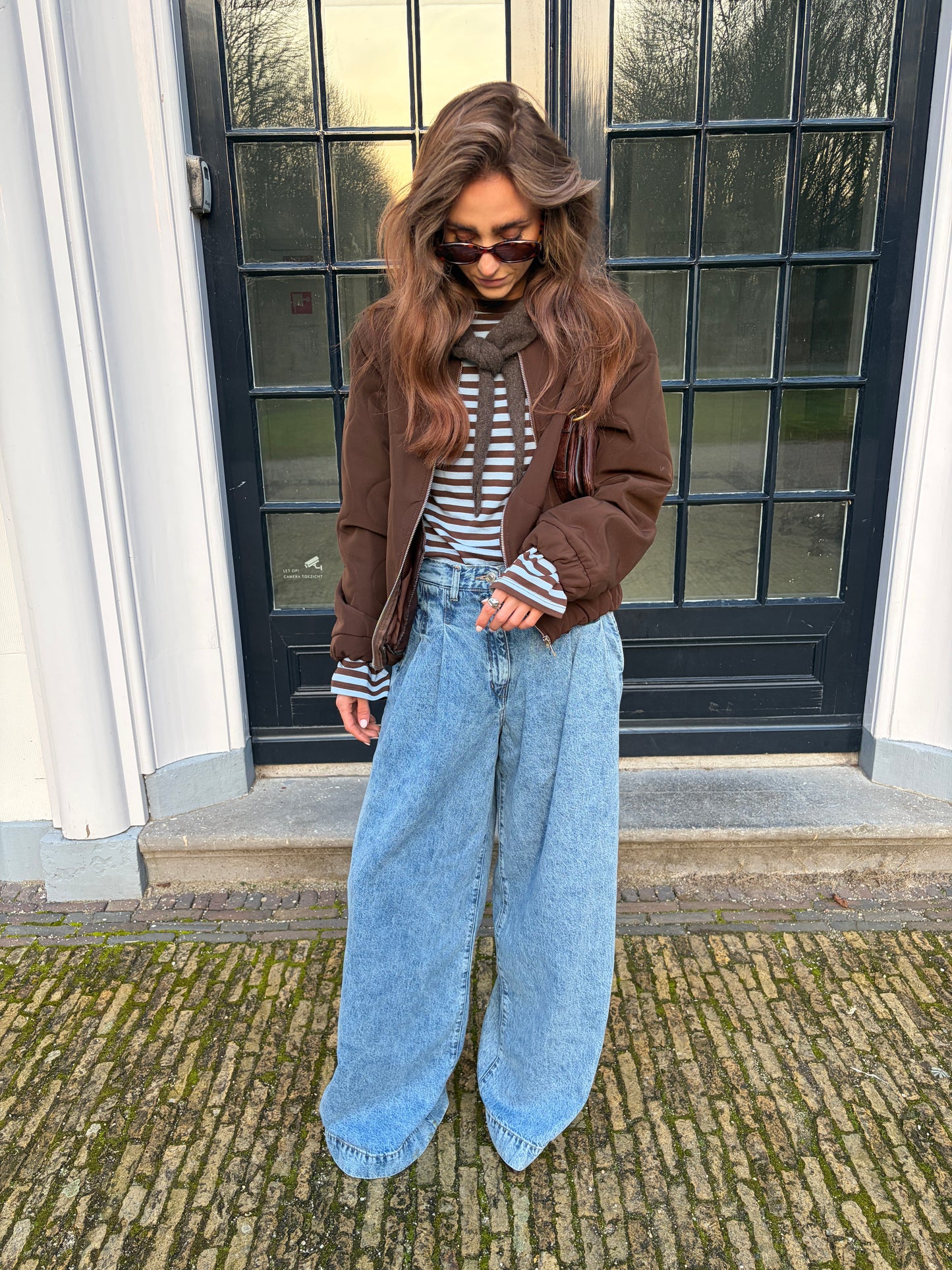 Fanny longsleeve lichtblauw/bruin