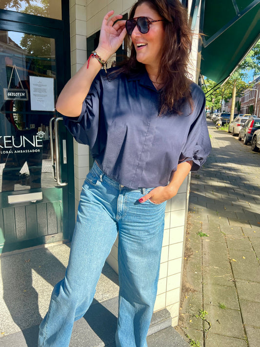 Pien blouse pofmouw navy