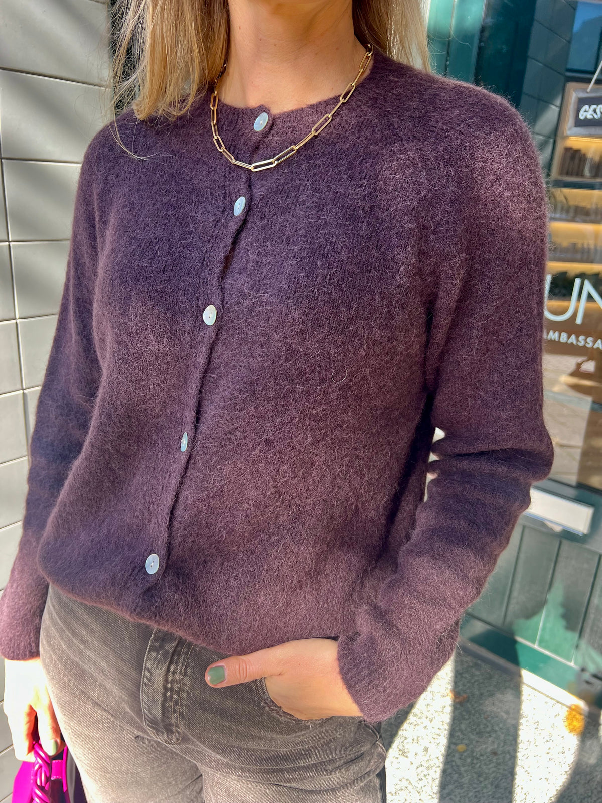 Kae cardigan plum