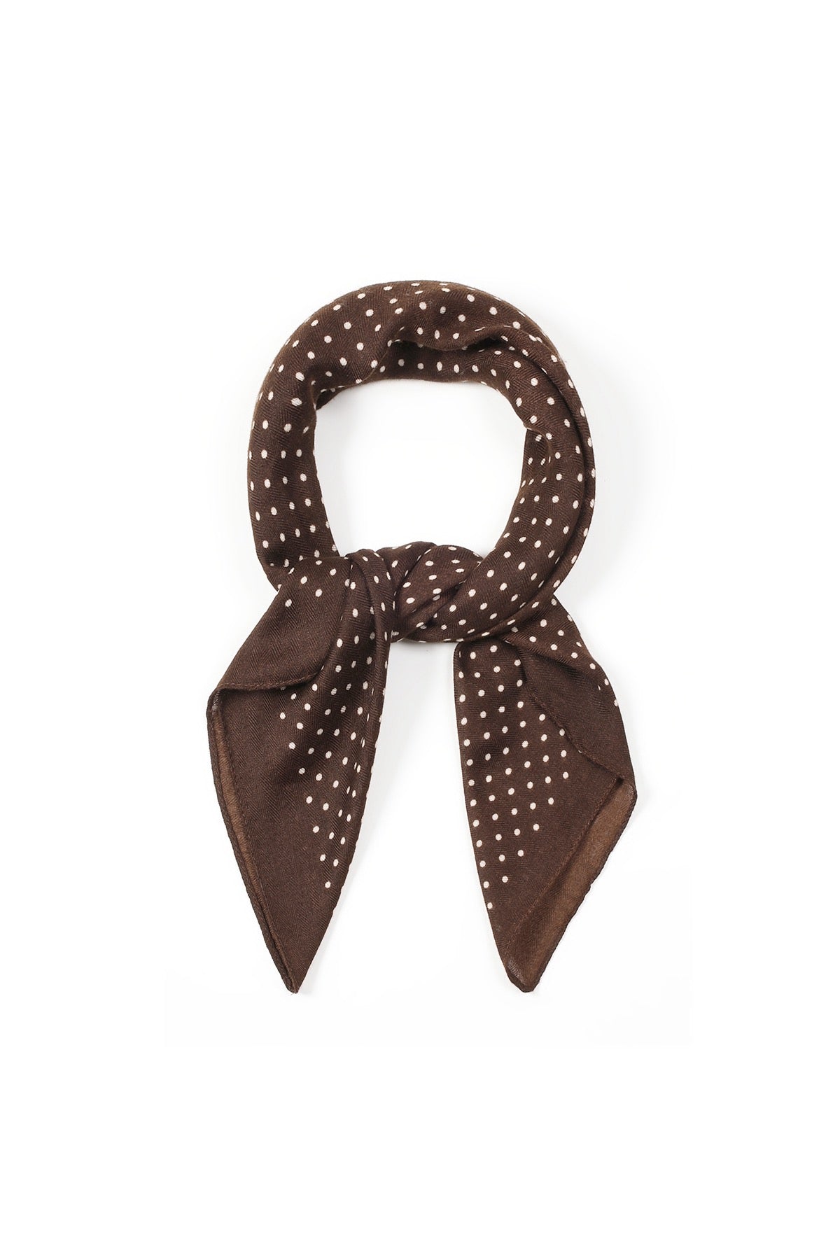 Sjaaltje polkadots bruin/ wit