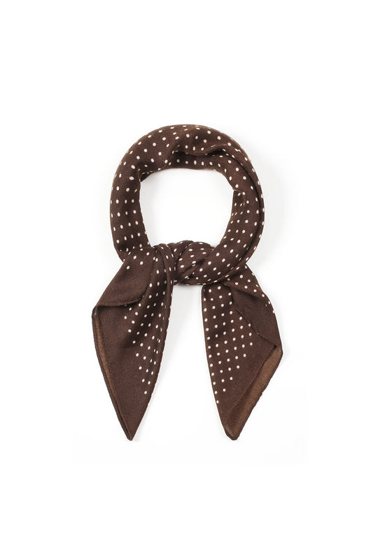 Sjaaltje polkadots bruin/ wit