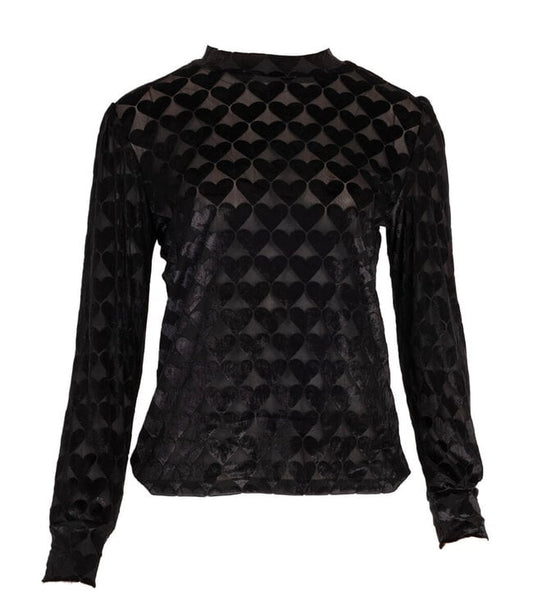 Bowie top hearts zwart