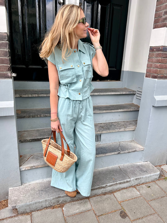 Cameron sleeveless Suit mintgroen