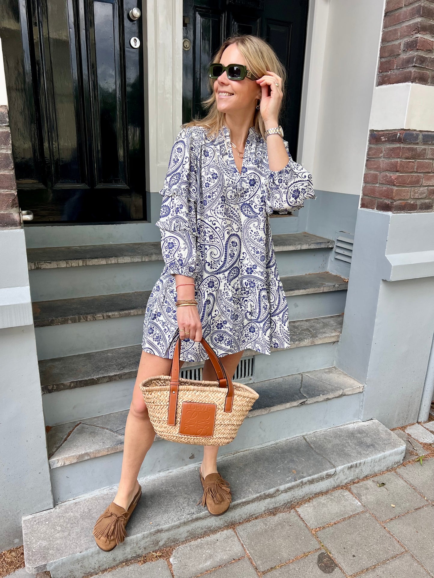 Summer dress paisley blue
