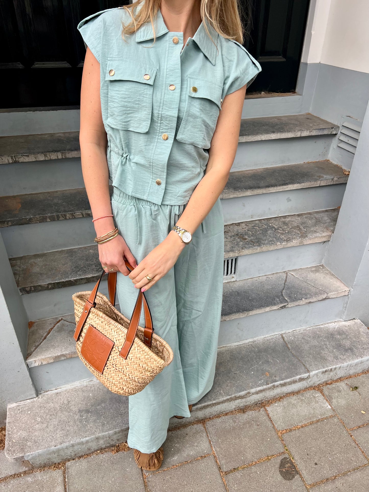 Cameron sleeveless Suit mintgroen