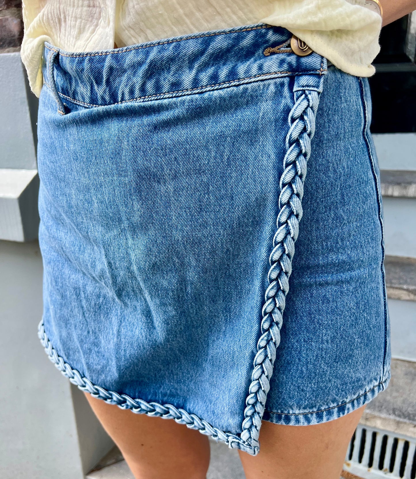 Denim summer skort