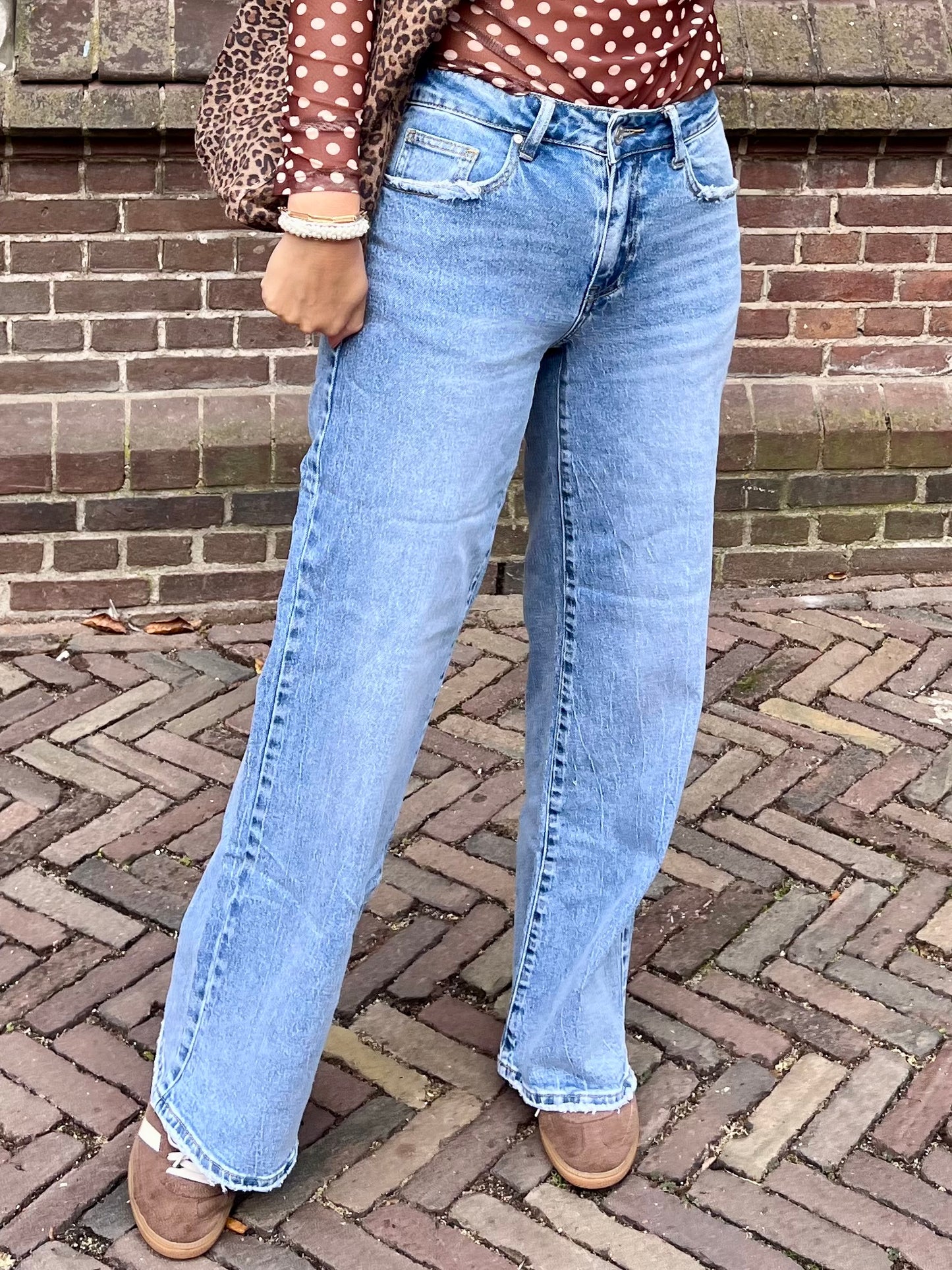 Jill wide leg jeans blauw