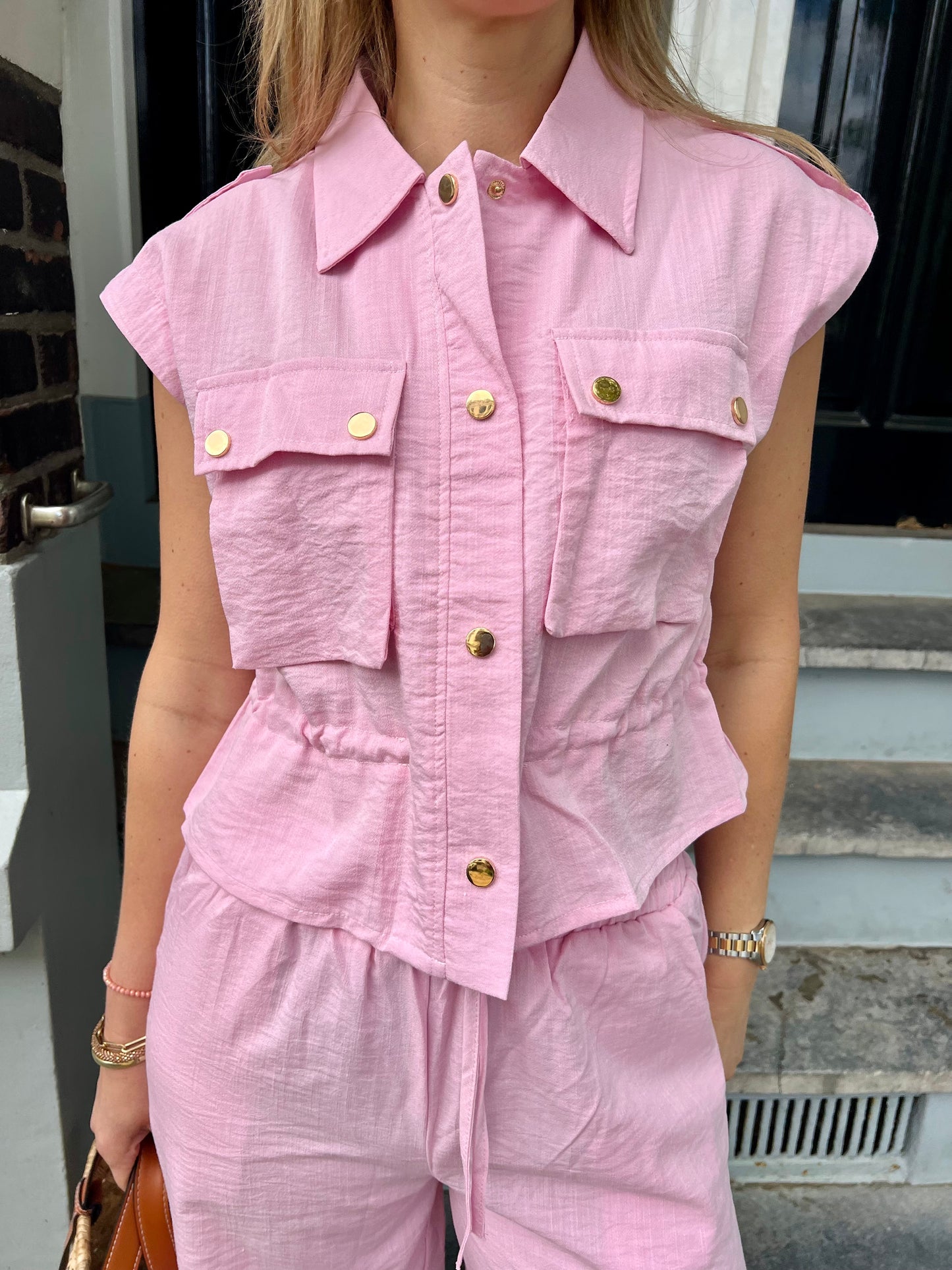 Cameron sleeveless Suit pink