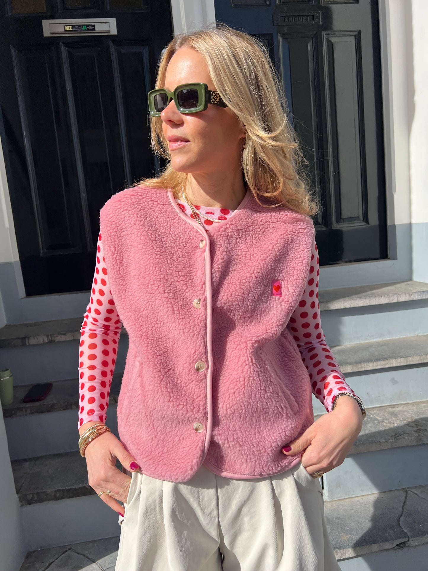 Posy pink gilet