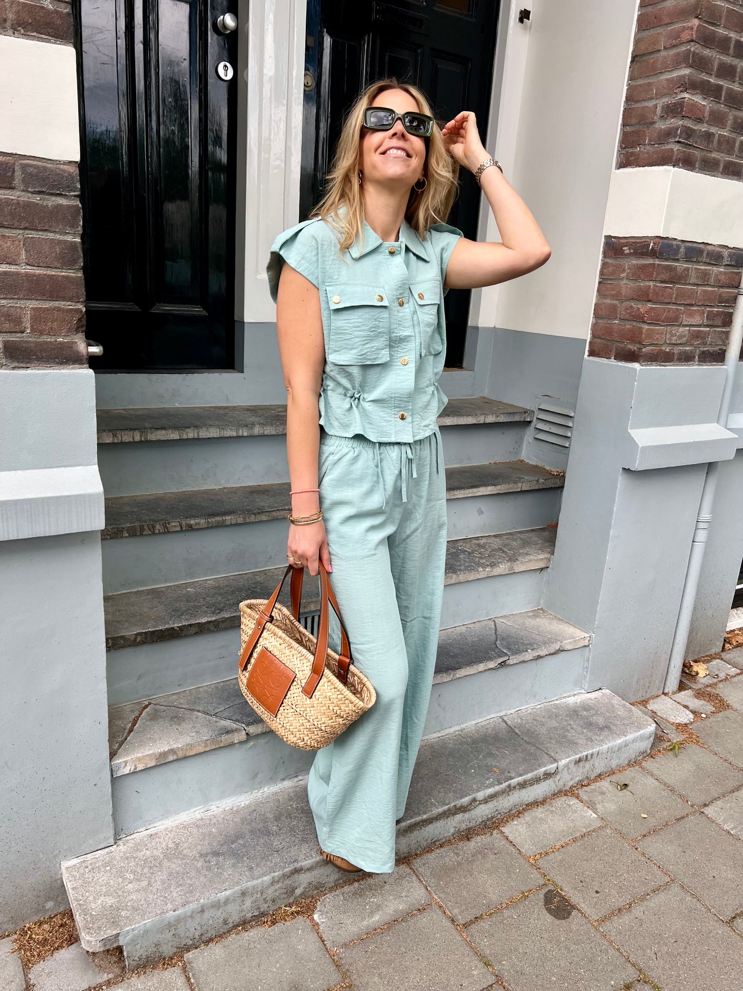 Cameron sleeveless Suit mintgroen