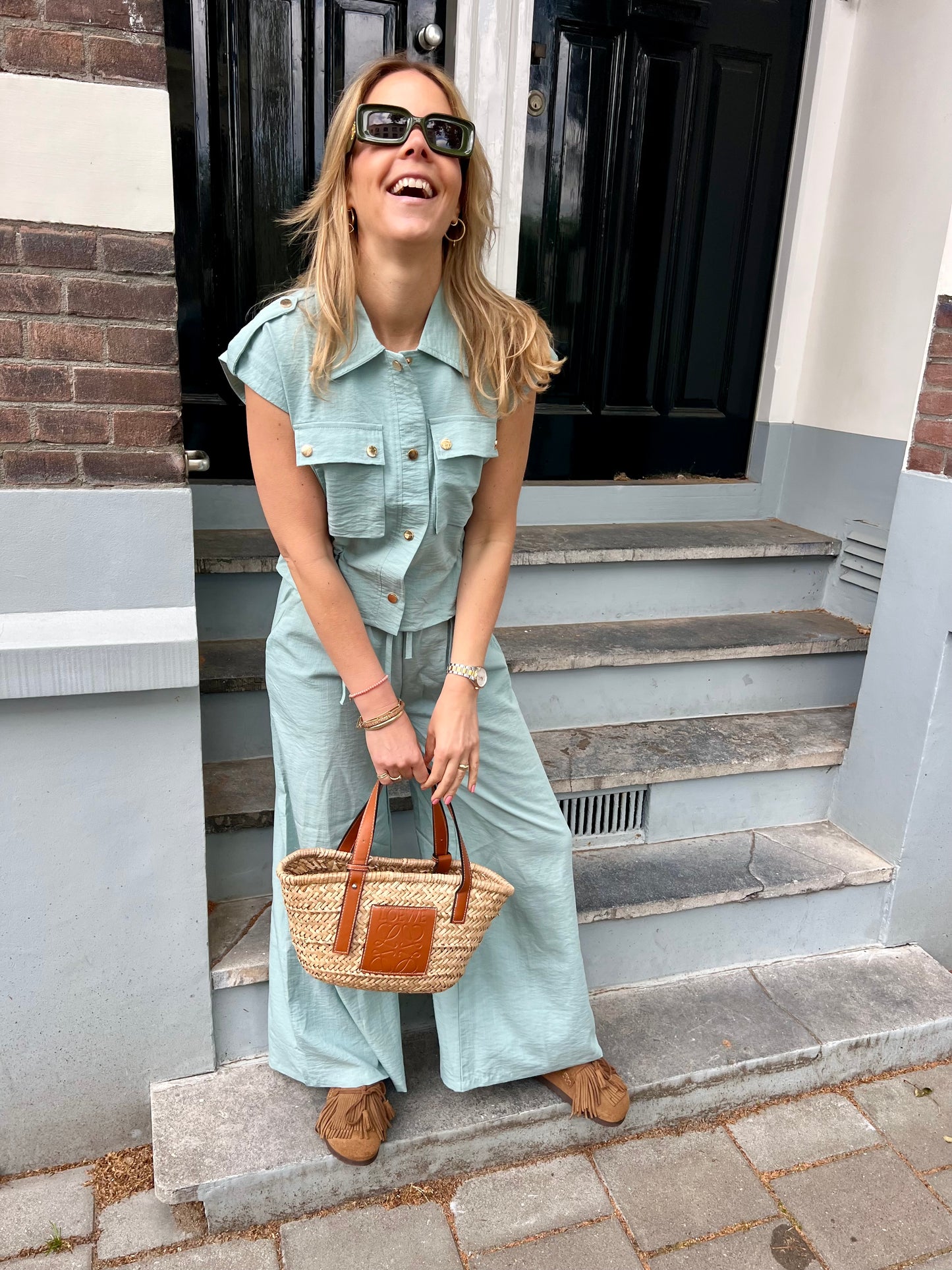 Cameron sleeveless Suit mintgroen