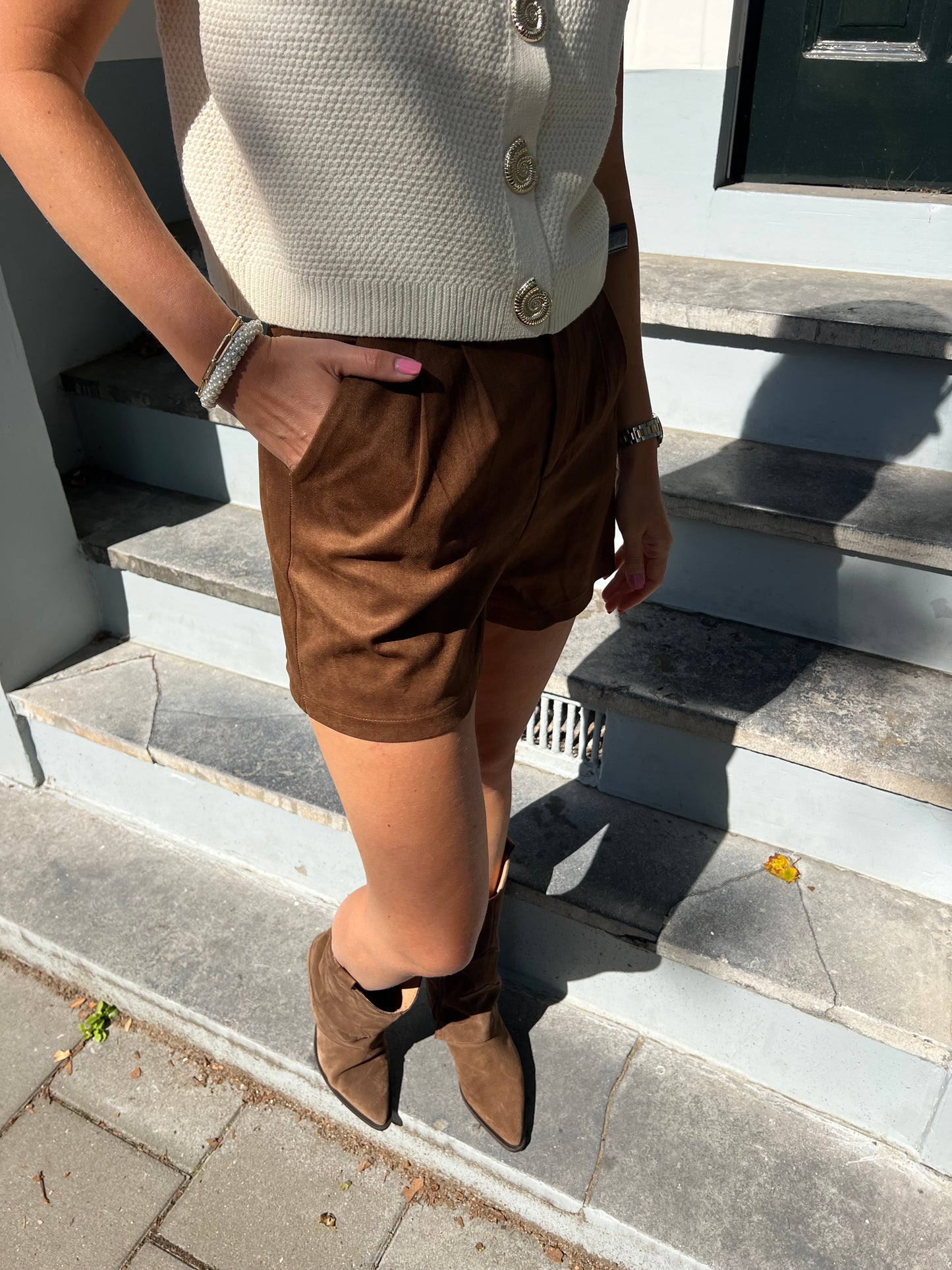 Suus suèdine short bruin