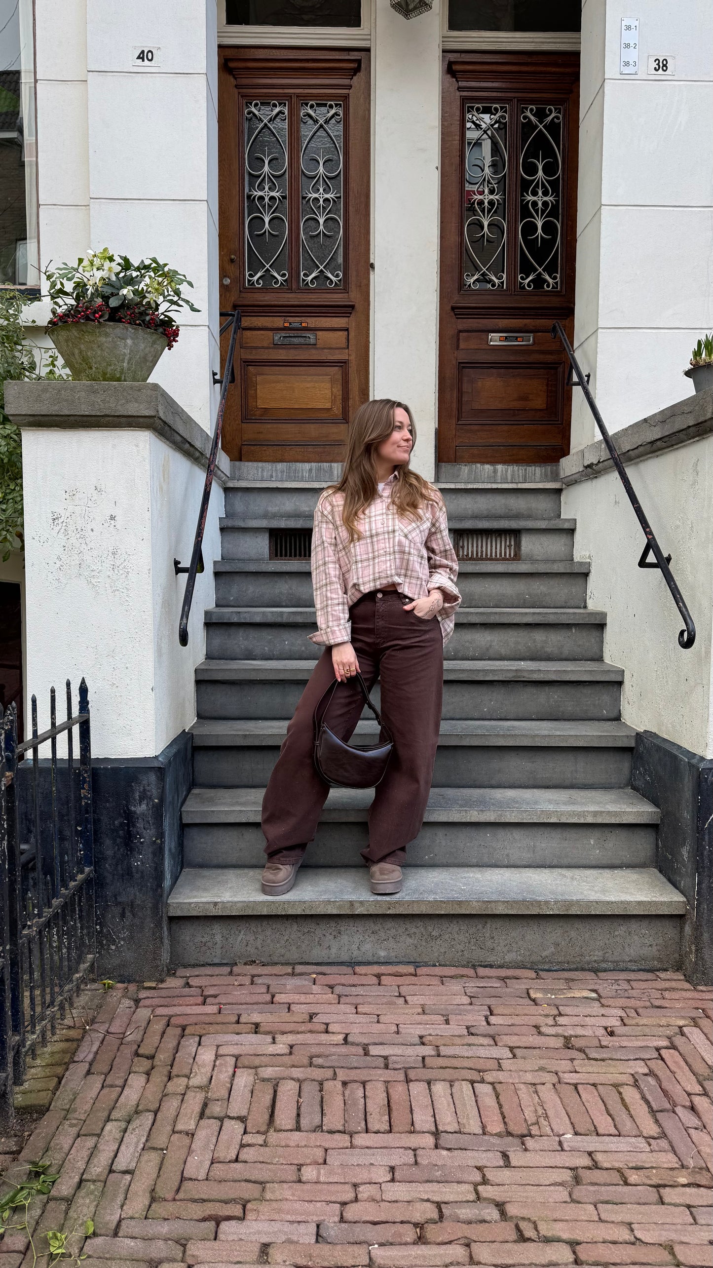 Bonnie blouse roze ruiten