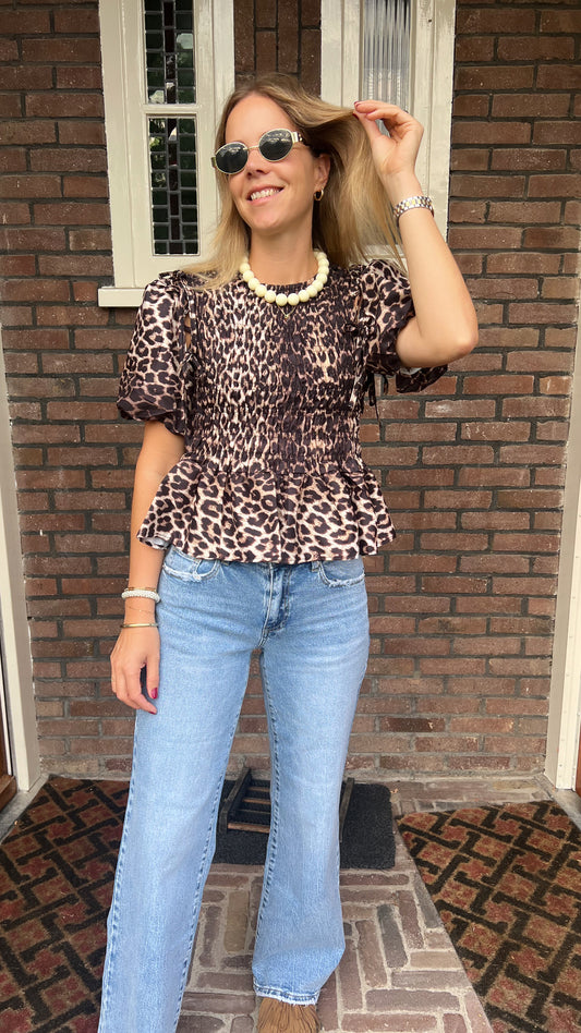 Poppy leopard top