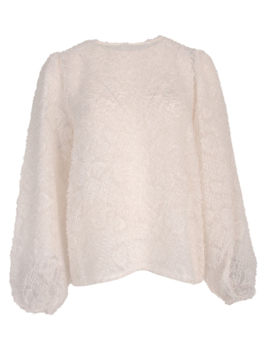 June top furry off white