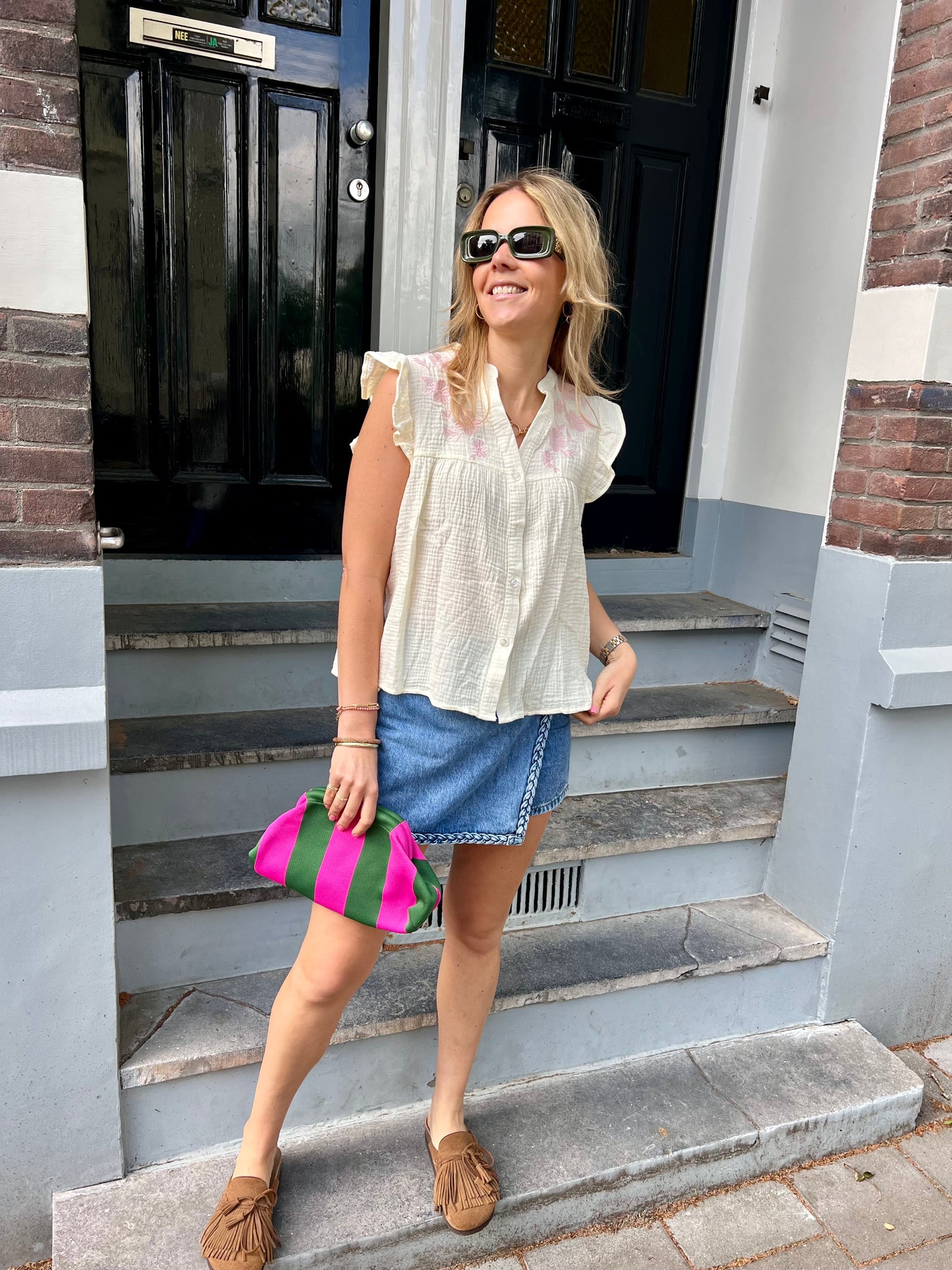 Denim summer skort