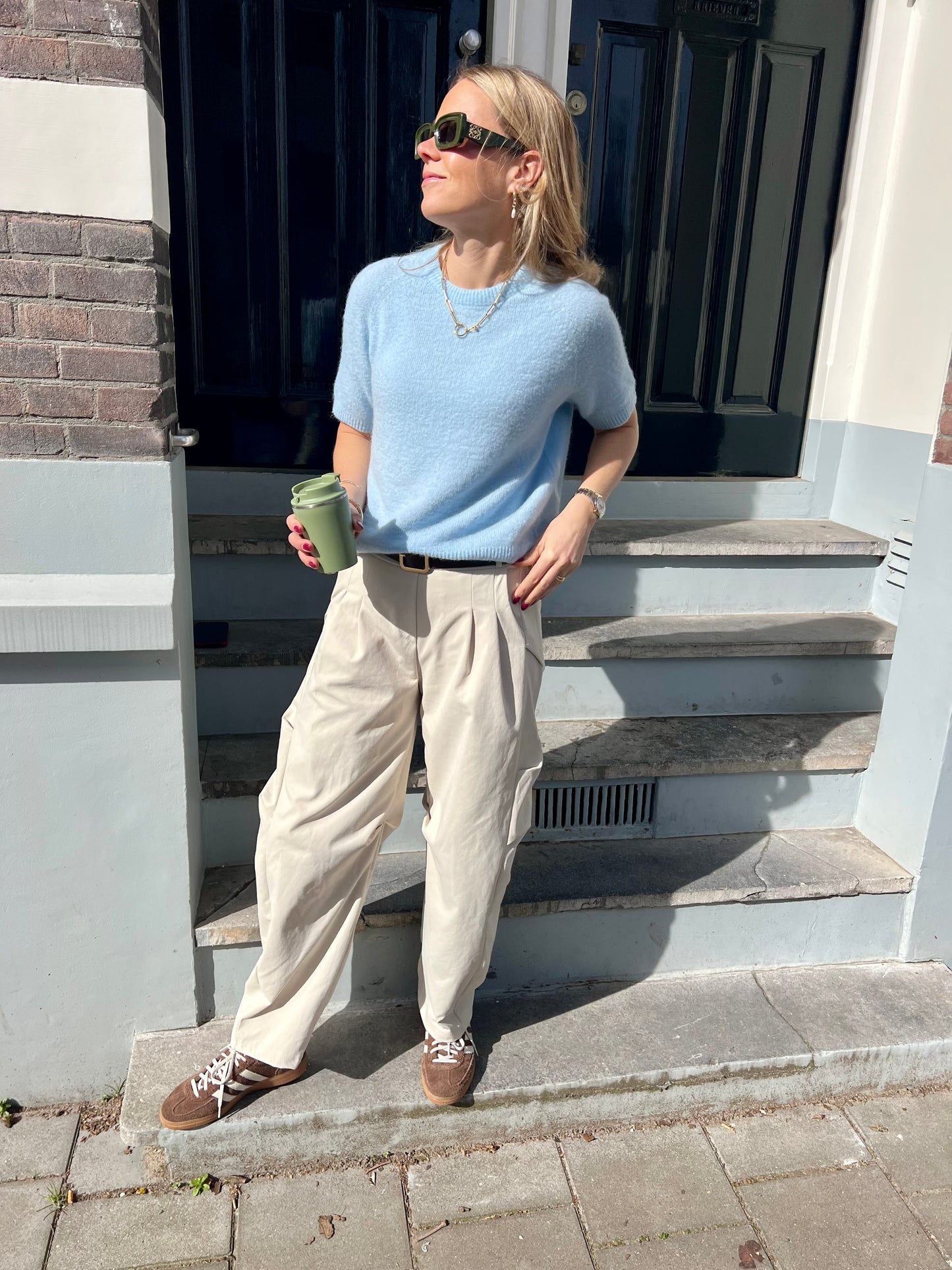 Spring knit baby blue