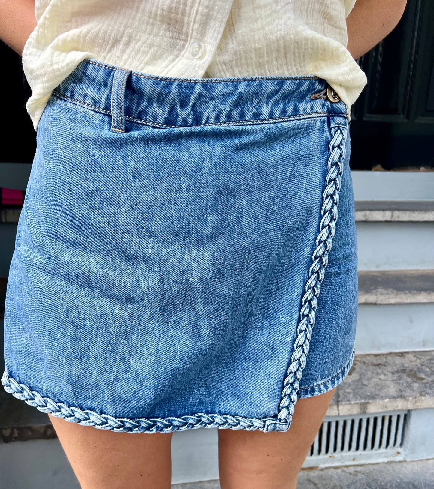 Denim summer skort