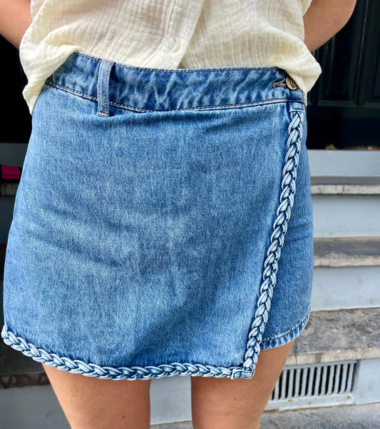 Denim summer skort