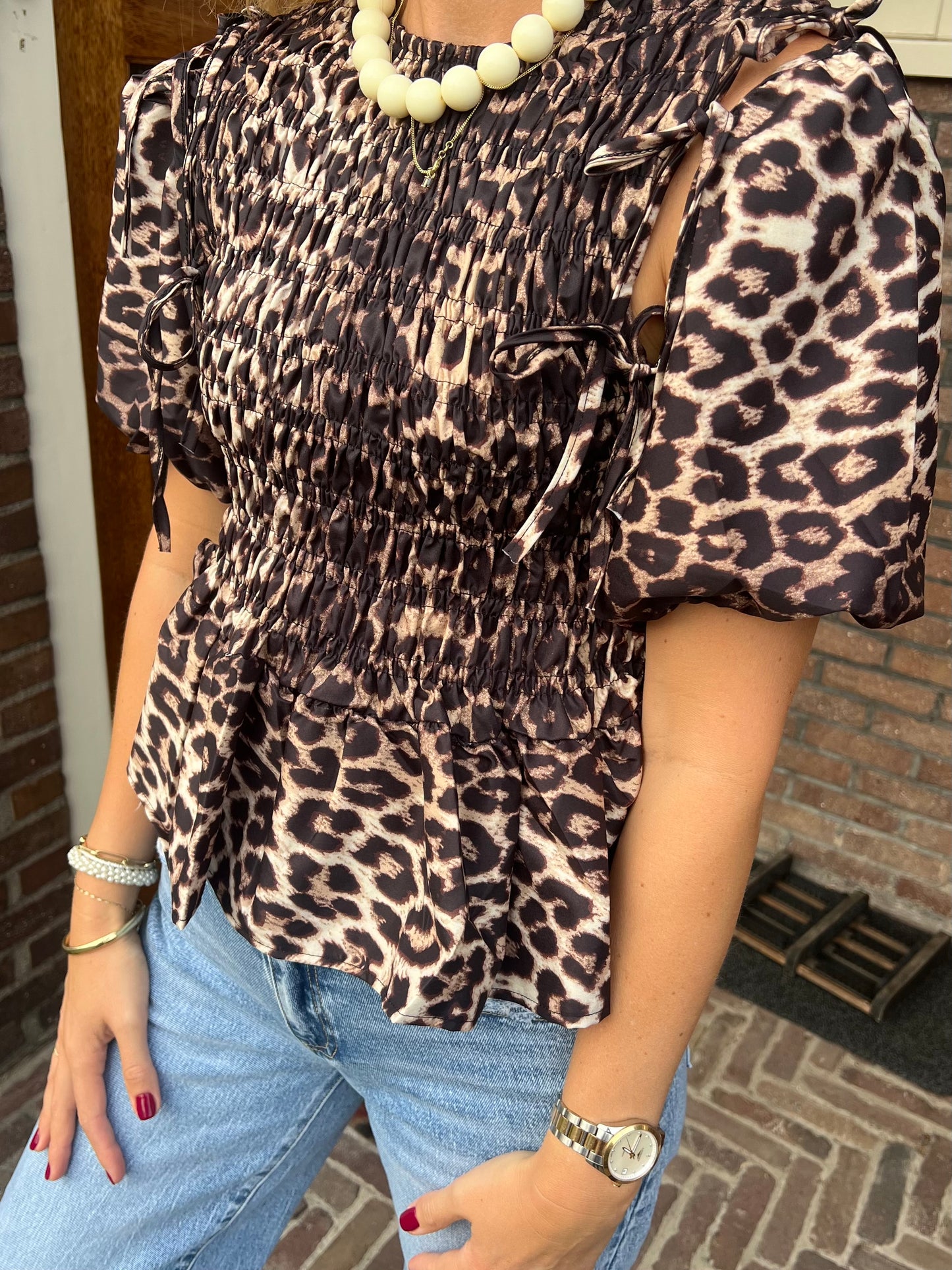 Poppy leopard top