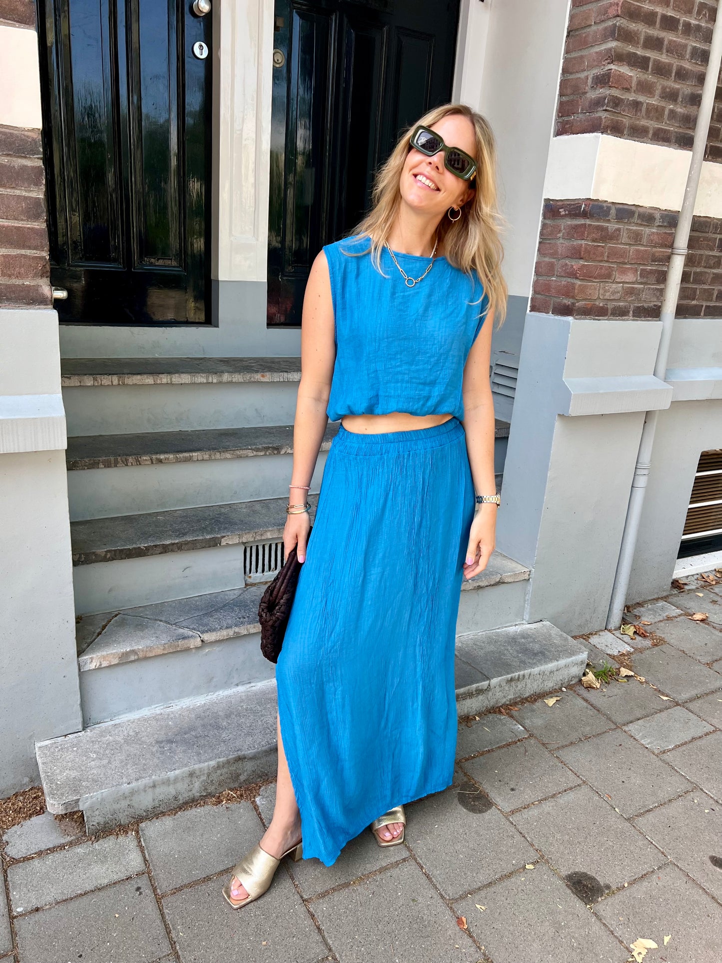 Inès azzurro (top en rok)