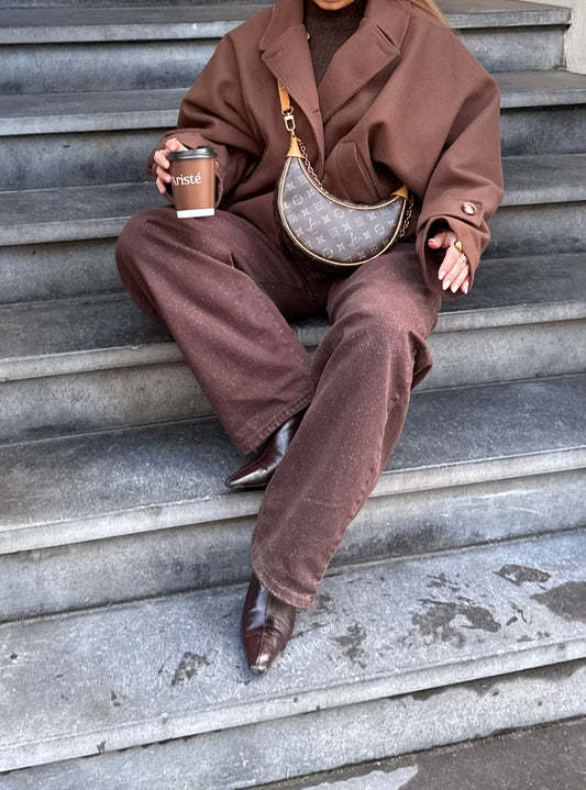 Glow barrel jeans brown