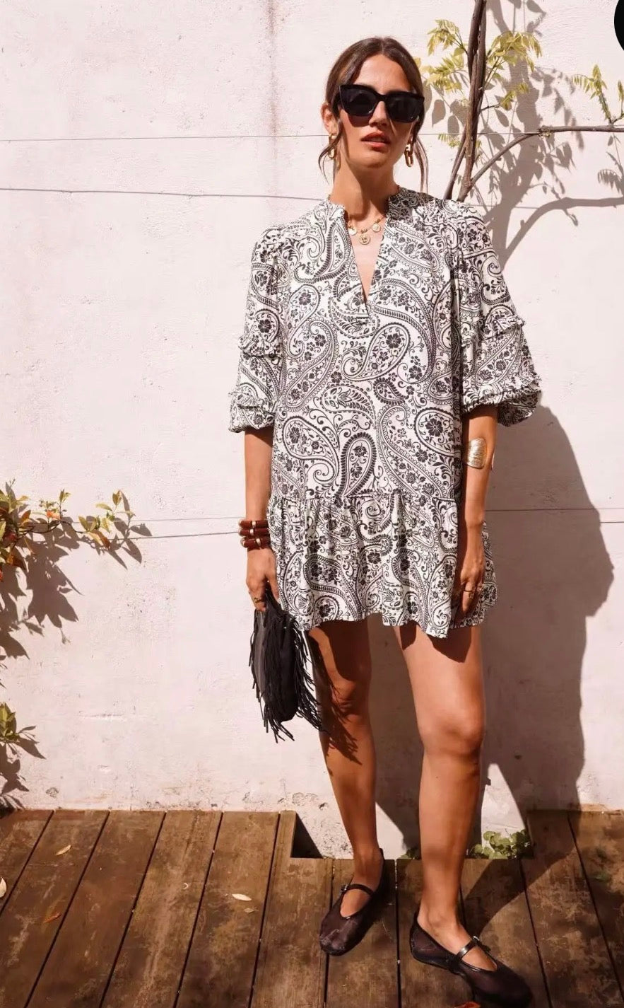 Summer dress paisley blue