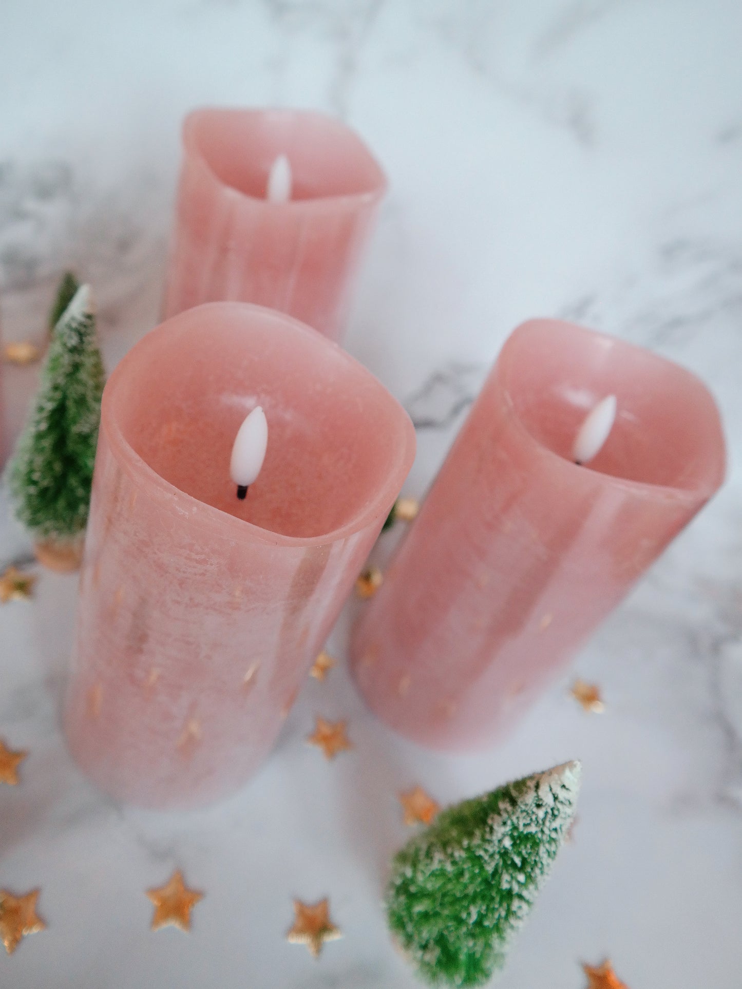 Led-kaars roze hoog