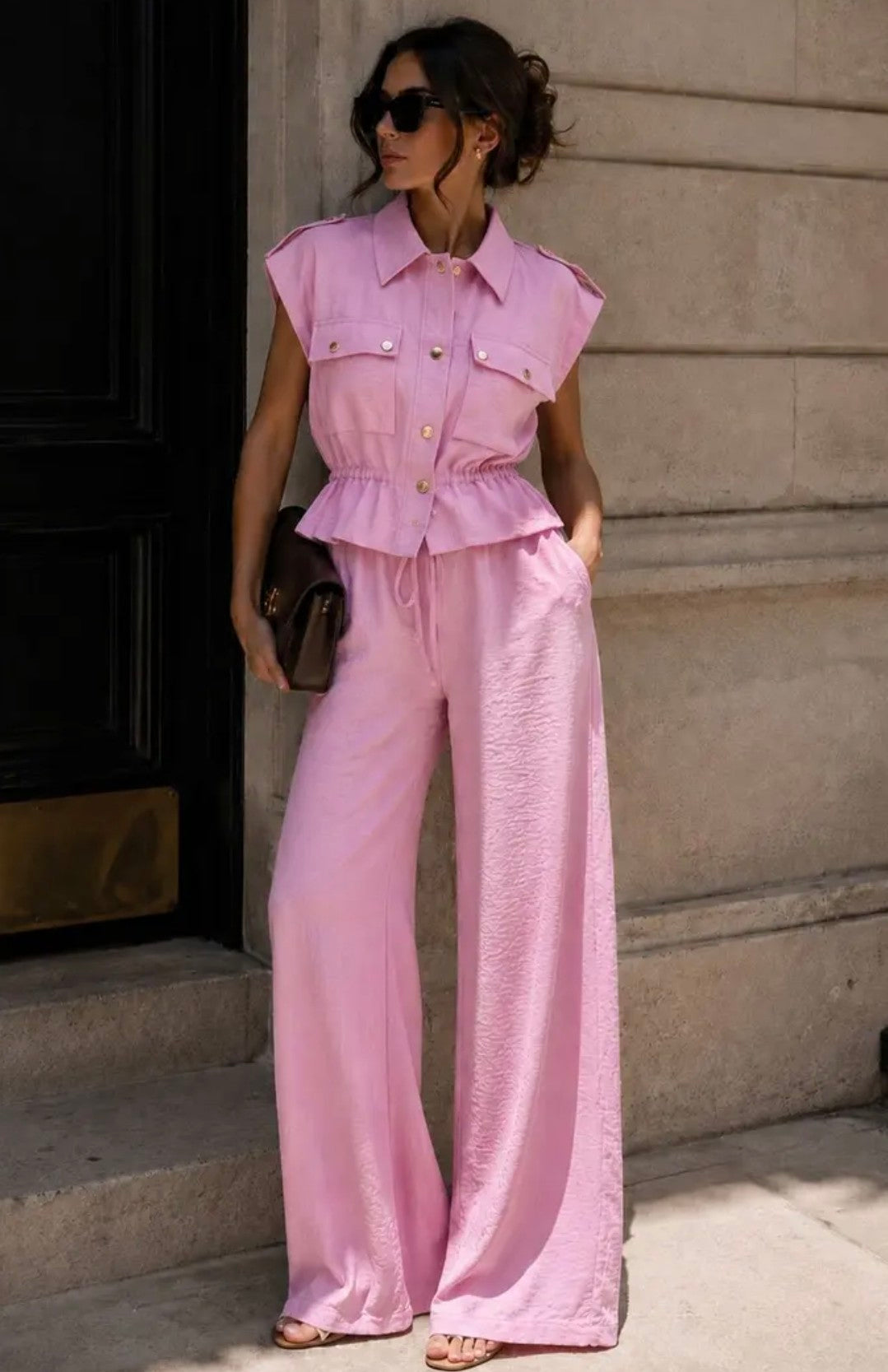 Cameron sleeveless Suit pink