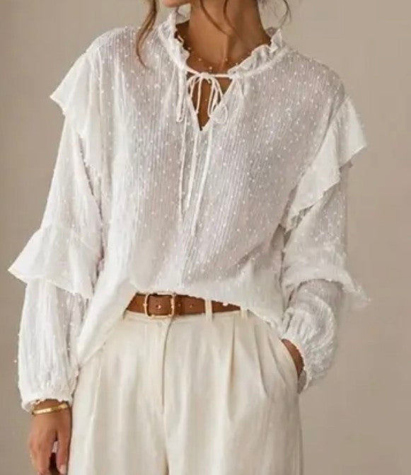 Flow ruffled blouse