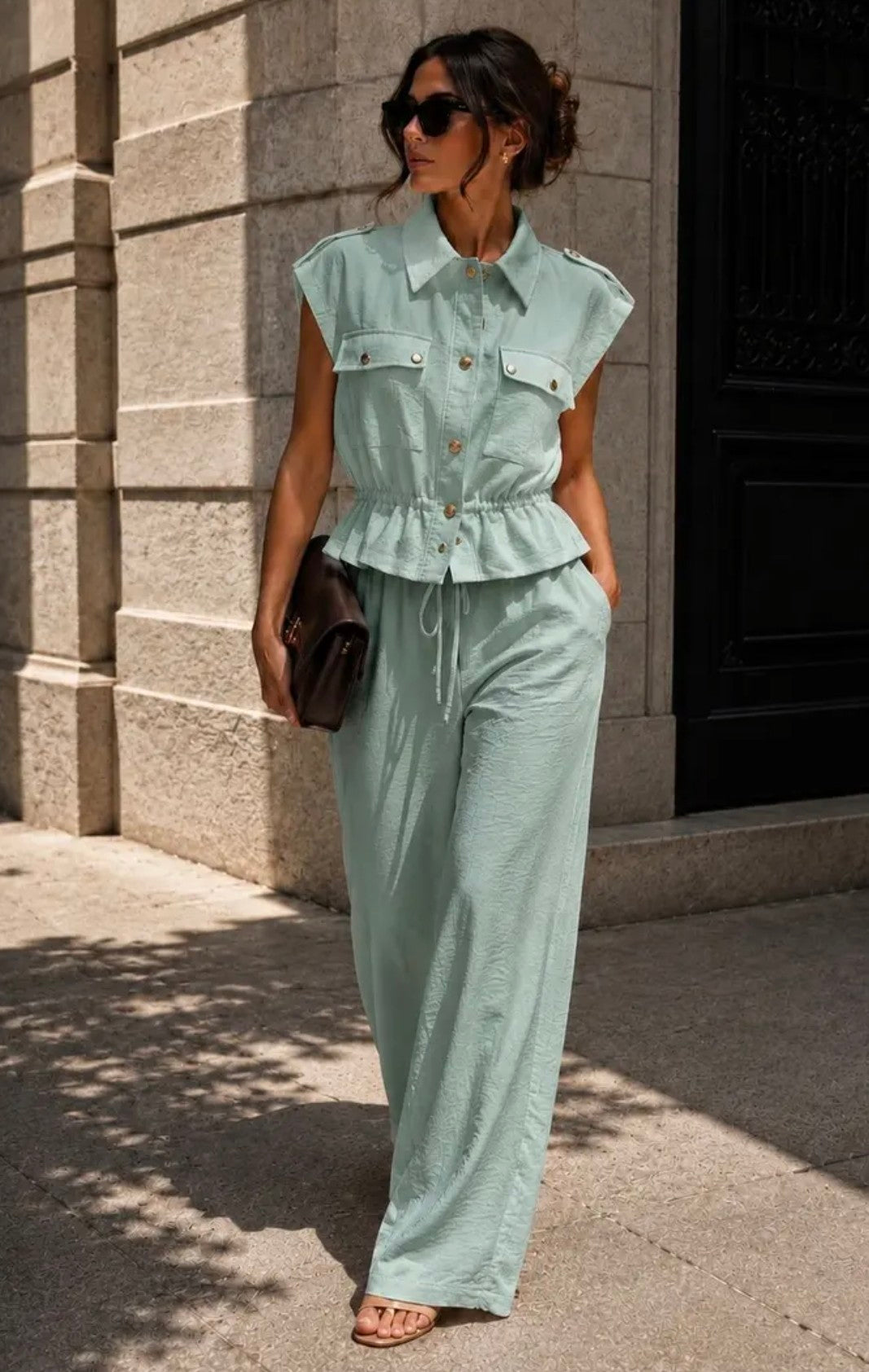 Cameron sleeveless Suit mintgroen